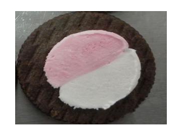 Máquina para hacer sándwiches de dos colores con doble carril