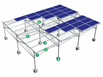 Soporte de placas solares para invernadero