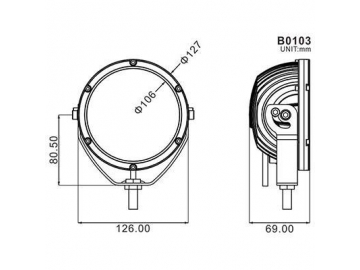 Barra de luz de conducción LED, con soporte lateral, B0103