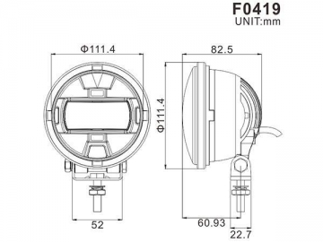 Luz de seguridad LED azul para montacargas de 4.4 pulgadas, F0419