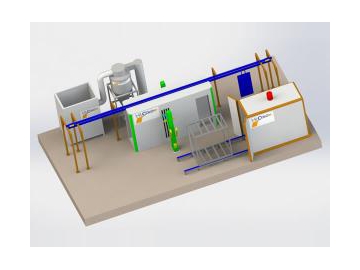 Línea de pintura electrostática semiautomática