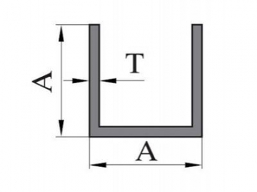 Perfil de aluminio U
