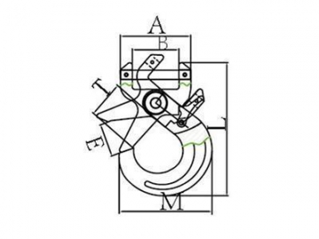 Gancho de horquilla corta de autobloqueo para eslinga