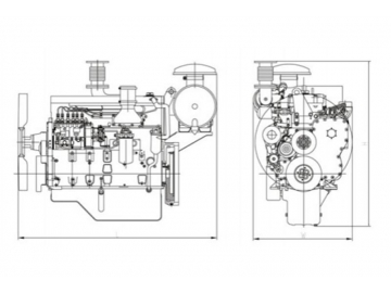 Motor diesel de 6 cilindros 204KW SYD83TAD21