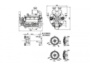 Motor diesel de doce cilindros 680KW SYG266TAD68