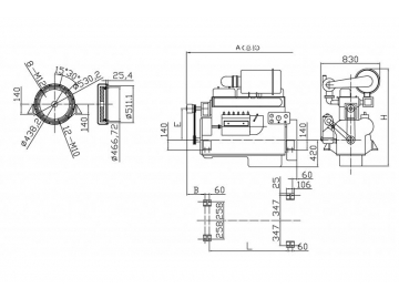 Motor diesel de 6 cilindros 260KW SY128TAB26