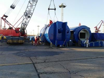 Cinta transportadora para descargar barcos