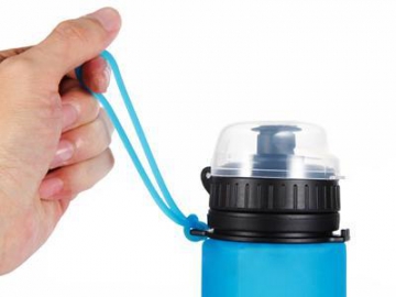 Botella de agua con silicona plegable