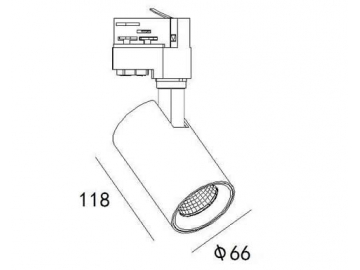 (Serie C) Luz de Riel LED con Tubo Recto y Controlador Integrado