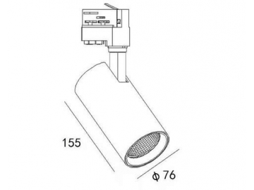 (Serie C) Luz de Riel LED con Tubo Recto y Controlador Integrado