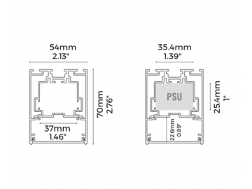 Perfil aluminio para Tira LED lineal  LS5470(F)
