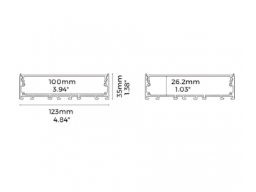 Perfil aluminio para Tira LED lineal  LS12335