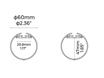 Perfil de aluminio para Tira LED  LT60