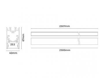 Perfiles de aluminio para luminaria LED lineal  LS4067