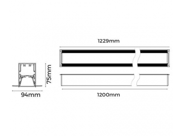 Perfiles de aluminio para luminaria LED interior de techo  LR50