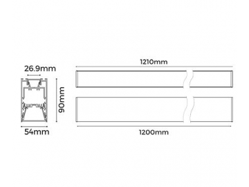 Perfiles de aluminio para luminaria interior de techo  LH50