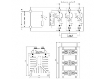 Relé de estado sólido monofásico combinado NNG1A-1/032F-38 DC-AC 60A-350A