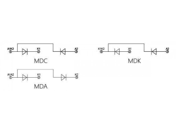 Módulo de diodo rectificador 300A-800A MDC MDA MDK