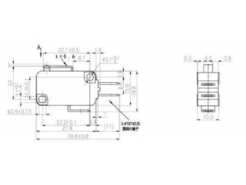 Microinterruptor de palanca corta NV-16Z/21Z