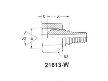 Racor cónico hembra de 60º con codo de 90º NPSM, 21613-W