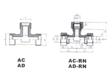 Adaptador de rosca métrica macho para manguera, AC/AD