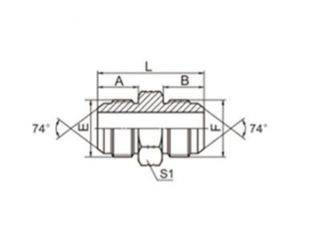 Adaptador de manguera macho cono 74º JIC, 1J