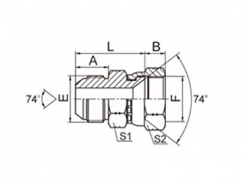 Adaptador de manguera macho / hembra JIC, 2J