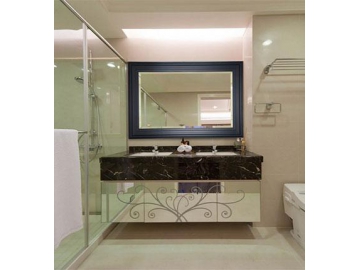 Espejo de baño redondo LED de madera natural de 24 pulgadas con luces,  marco de madera, espejo redondo iluminado para pared de baño, espejos de