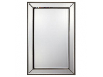 Espejo de pared rectangular con marco de madera