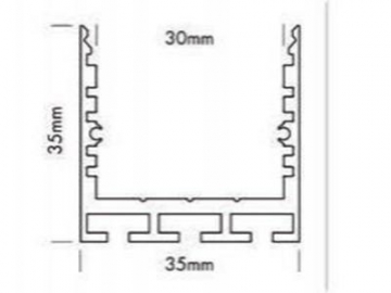 Perfil de aluminio con ranura en forma de T para bandas de luz LED