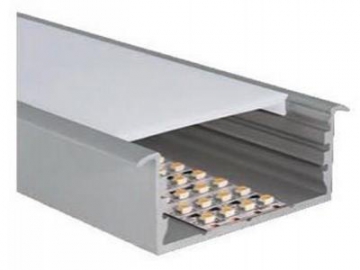 Perfil de aluminio con soporte alineado para bandas de luz LED