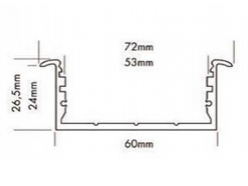 Perfil de aluminio con soporte alineado para bandas de luz LED