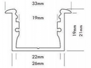 Perfil de aluminio con soporte alineado para bandas de luz LED