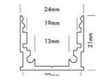 Perfil de aluminio con soporte de montaje para banda de luz LED