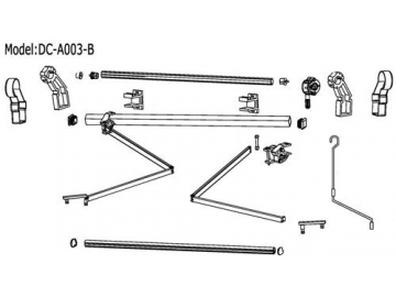 Toldo retráctil con brazo de aleación de aluminio