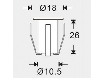 Mini foco LED empotrable SC-B111 (para suelos),Foco LED, LED de Suelo, Iluminación LED