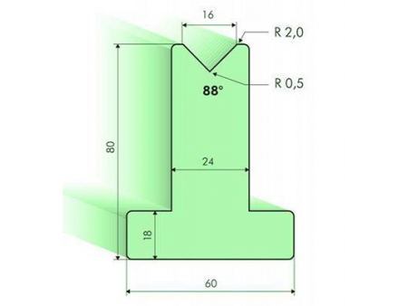 Matrices en T 88°, H=80mm