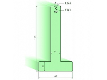 Matrices en T 60°, H=120mm