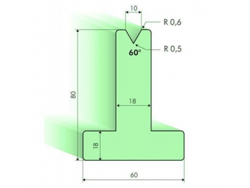Matrices en T 60°, H=80mm