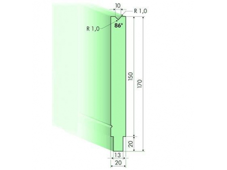 Matrices 86°, H=150mm