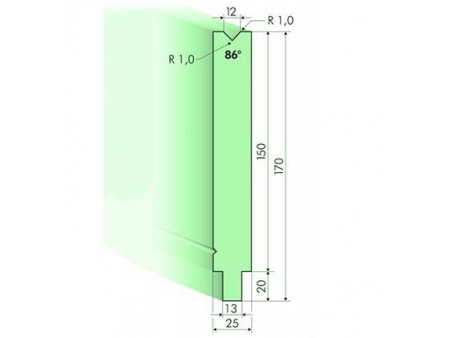 Matrices 86°, H=150mm