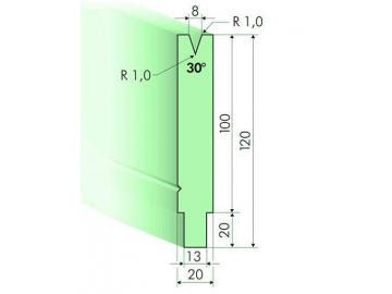 Matrices 30°, H=100mm