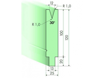 Matrices 30°, H=100mm