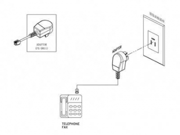 Adaptador telefónico, para Dinamarca