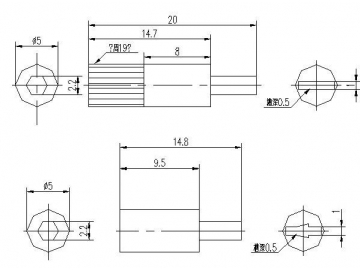 Potenciómetro ajuste vertical con mando rotatorio 10mm, PT10-2