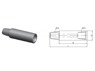 Adaptador sub para barras de perforación