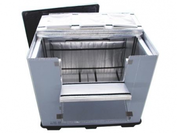 Caja con aislamiento por vacío, contenedor isotérmico plegable