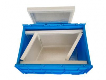 Caja con aislamiento por vacío, contenedor isotérmico plegable