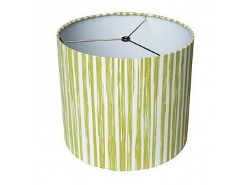 Pantalla para Lámpara, de Forma Cilíndrica con Diseño Líneas Verticales en Color Verde y Blanco  DJL0577