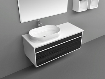 Kit Mueble de Baño, con Lavabo sobre Encimera, en Color Negro y Blanco - IL2607